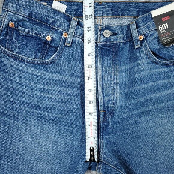 Levi's Premium 501 '90s Straight Baggy Jeans Blue Women's Size 30 x 32 Y2K Loose - Picture 11 of 12